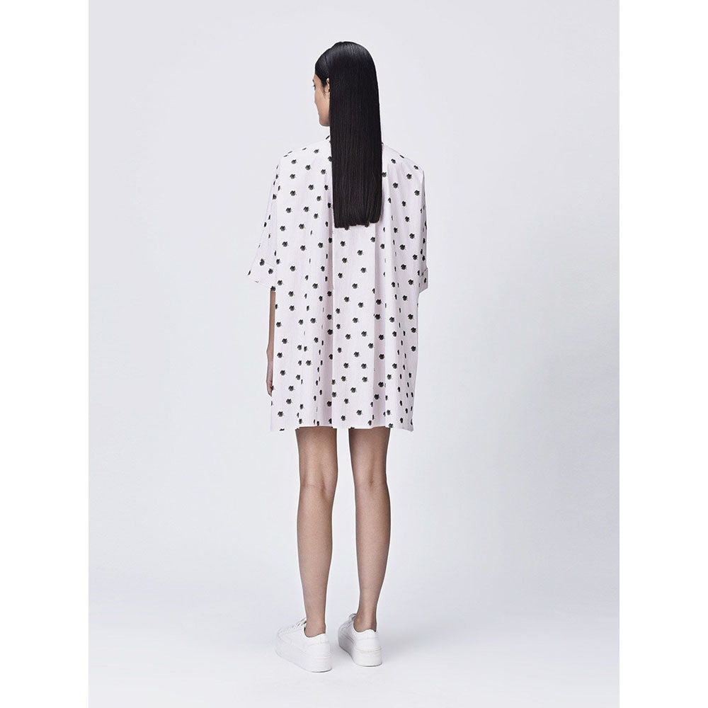 Genes Lecoanet Hemant Women White Cotton Printed Shirt