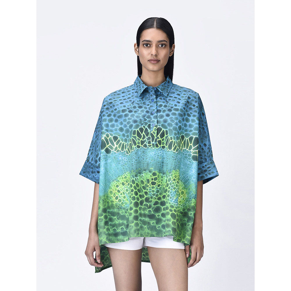 Genes Lecoanet Hemant Women Button Placket Cotton Printed Shirt