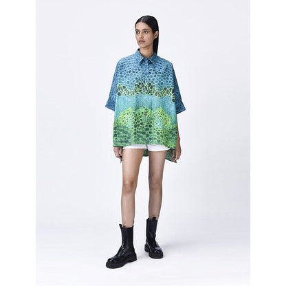 Genes Lecoanet Hemant Women Button Placket Cotton Printed Shirt