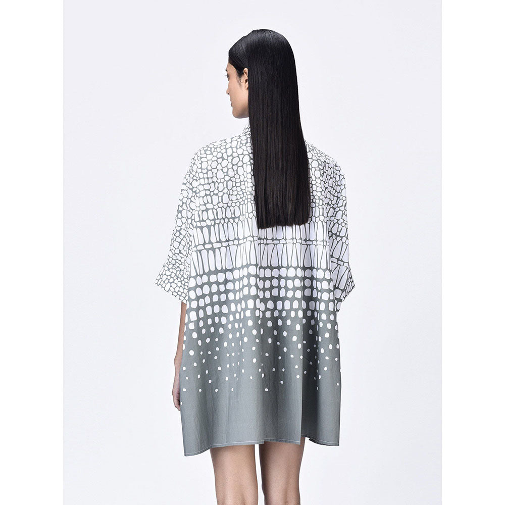 Genes Lecoanet Hemant Women High-Low Hemline Cotton Printed Shirt