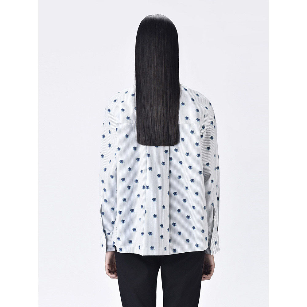 Genes Lecoanet Hemant Women Button Placket Cotton Printed Shirt