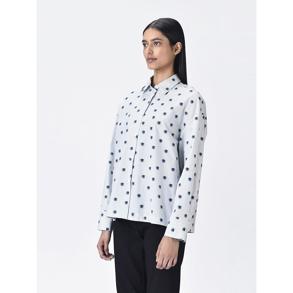 Genes Lecoanet Hemant Women Button Placket Cotton Printed Shirt