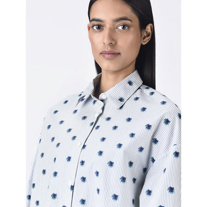 Genes Lecoanet Hemant Women Button Placket Cotton Printed Shirt