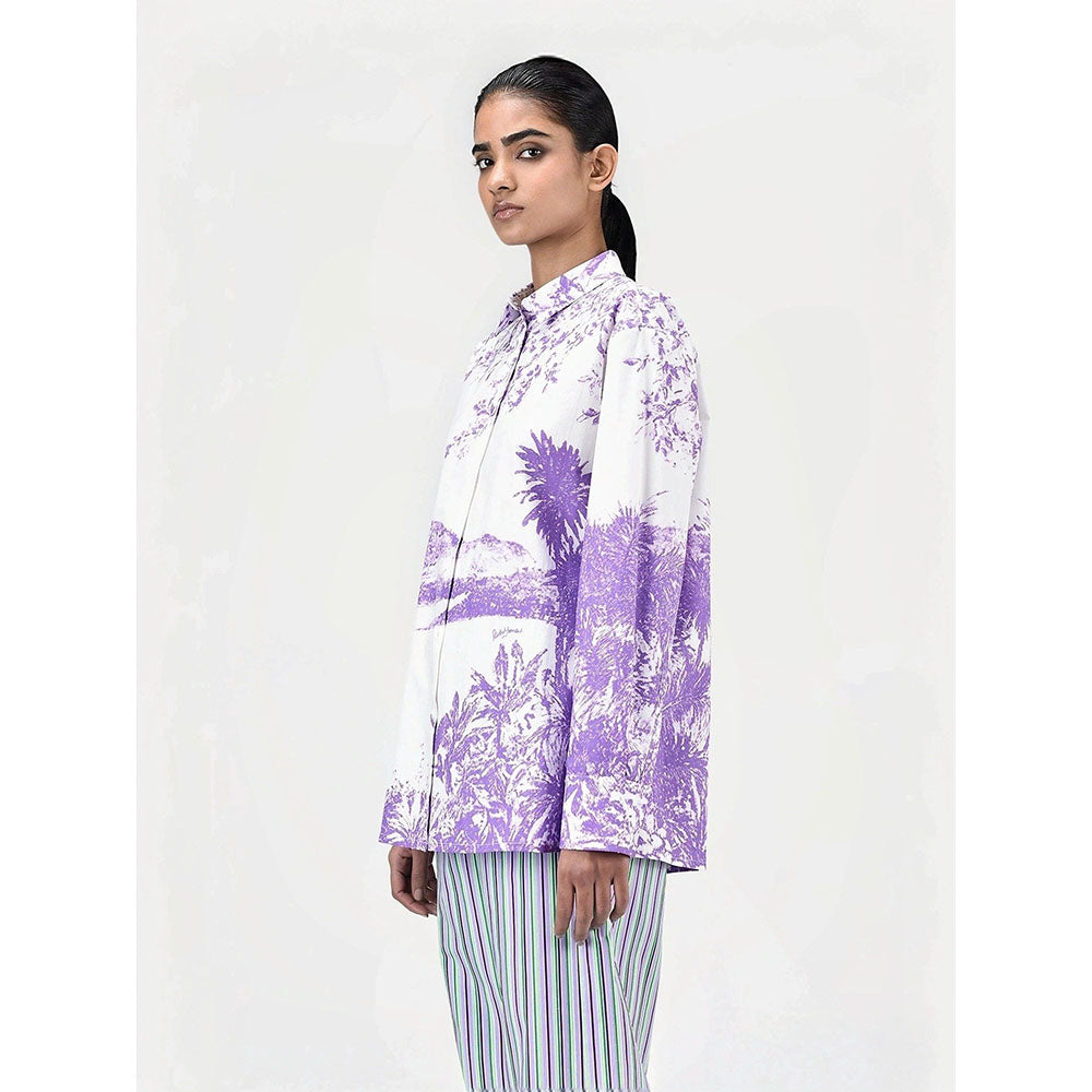 Genes Lecoanet Hemant Women Purple Long Sleeve Printed Shirt