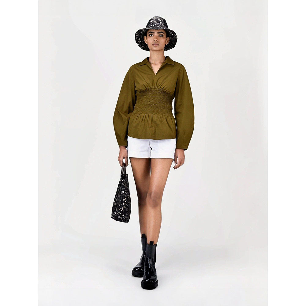 Genes Lecoanet Hemant Women Voluminous Sleeve Slim Fit Top