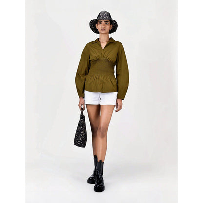 Genes Lecoanet Hemant Women Voluminous Sleeve Slim Fit Top