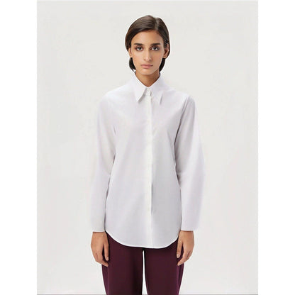 Genes Lecoanet Hemant Women White Cotton Back Printed Shirt