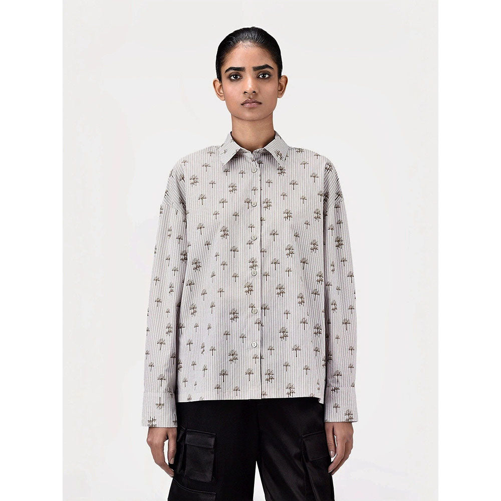 Genes Lecoanet Hemant Women Palm Stripe Easy Fit Shirt