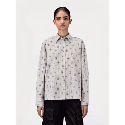 Genes Lecoanet Hemant Women Palm Stripe Easy Fit Shirt