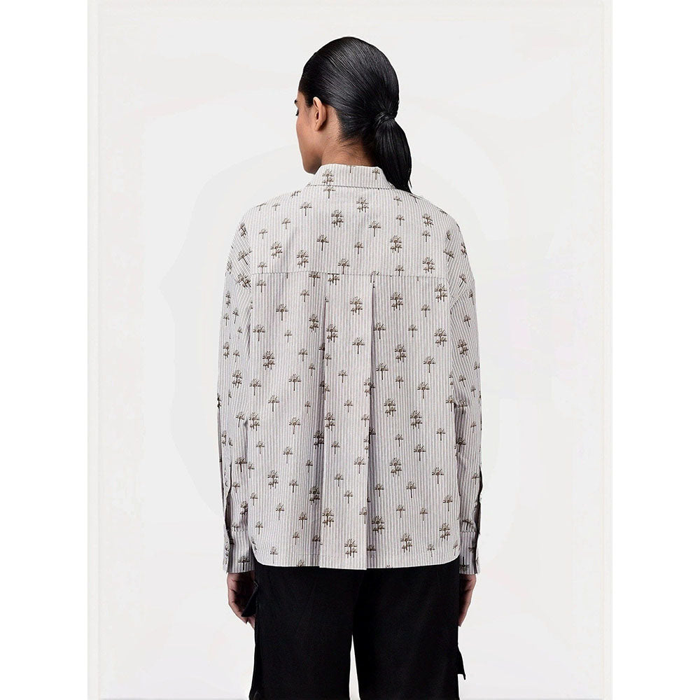 Genes Lecoanet Hemant Women Palm Stripe Easy Fit Shirt