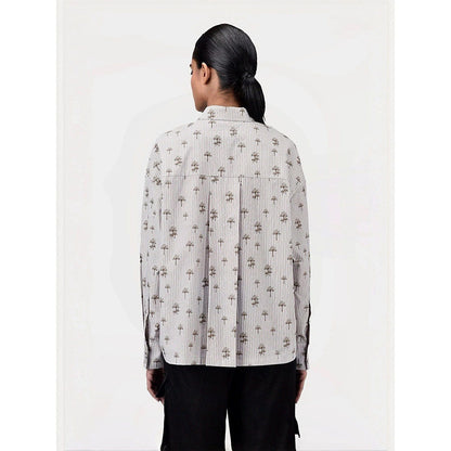 Genes Lecoanet Hemant Women Palm Stripe Easy Fit Shirt