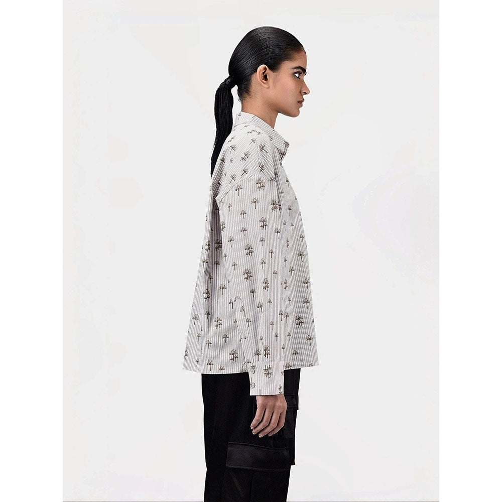 Genes Lecoanet Hemant Women Palm Stripe Easy Fit Shirt