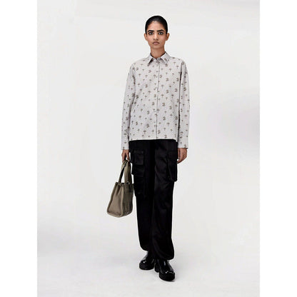 Genes Lecoanet Hemant Women Palm Stripe Easy Fit Shirt