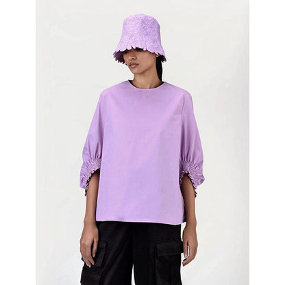 Genes Lecoanet Hemant Women Straight Fit Smocked Detail Top