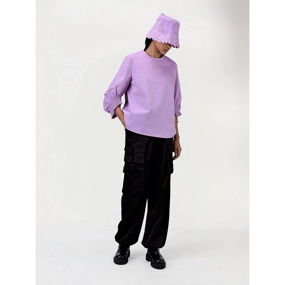 Genes Lecoanet Hemant Women Straight Fit Smocked Detail Top