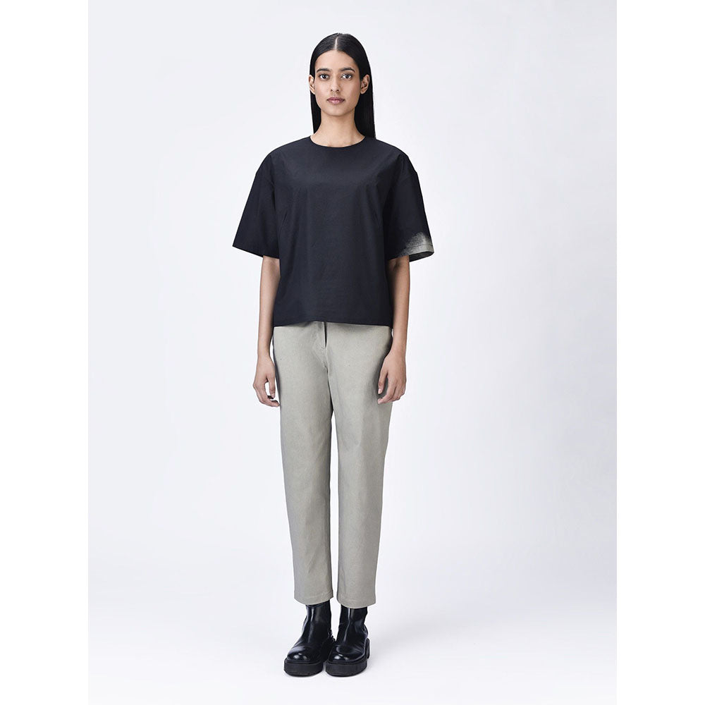 Genes Lecoanet Hemant Women Black Short Sleeves Printed Top