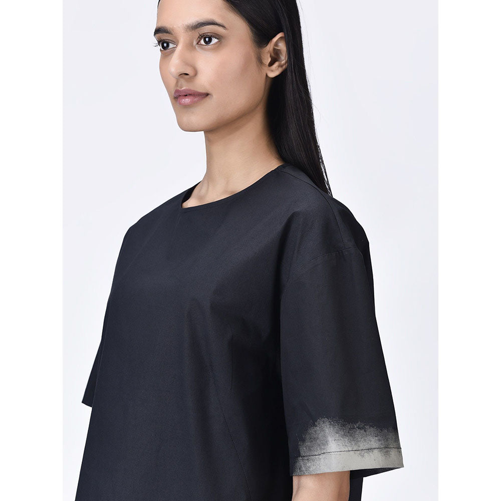 Genes Lecoanet Hemant Women Black Short Sleeves Printed Top