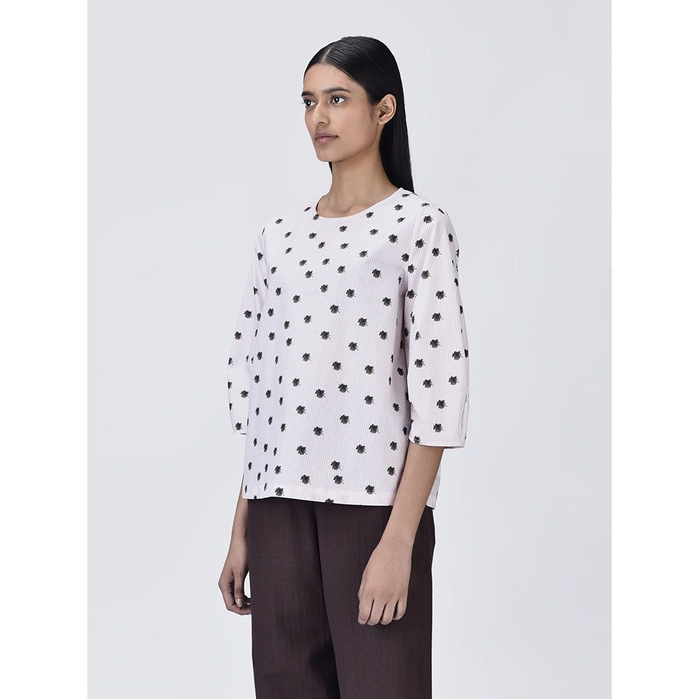 Genes Lecoanet Hemant Women Round Neck White Printed Top