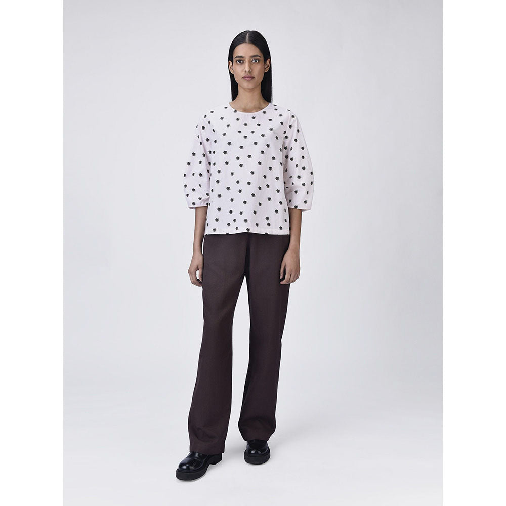 Genes Lecoanet Hemant Women Round Neck White Printed Top