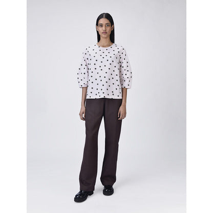 Genes Lecoanet Hemant Women Round Neck White Printed Top