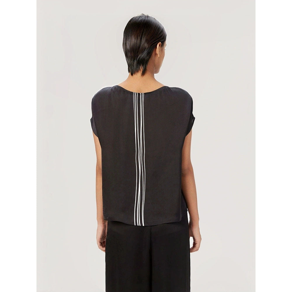 Genes Lecoanet Hemant Women Boat Neck Cap Sleeve Top