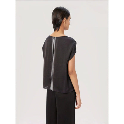 Genes Lecoanet Hemant Women Boat Neck Cap Sleeve Top