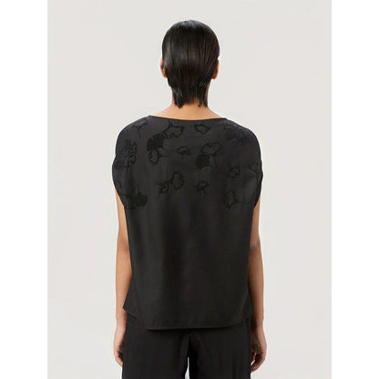Genes Lecoanet Hemant Women Black Cotton Embellished Top