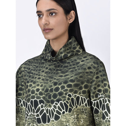 Genes Lecoanet Hemant Women High Neck Green Printed Top