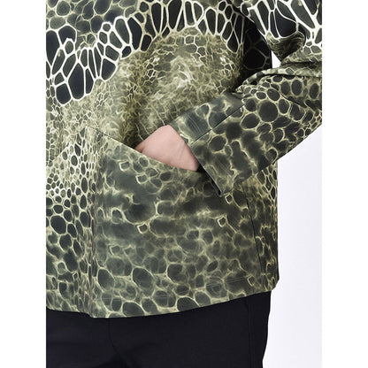 Genes Lecoanet Hemant Women High Neck Green Printed Top