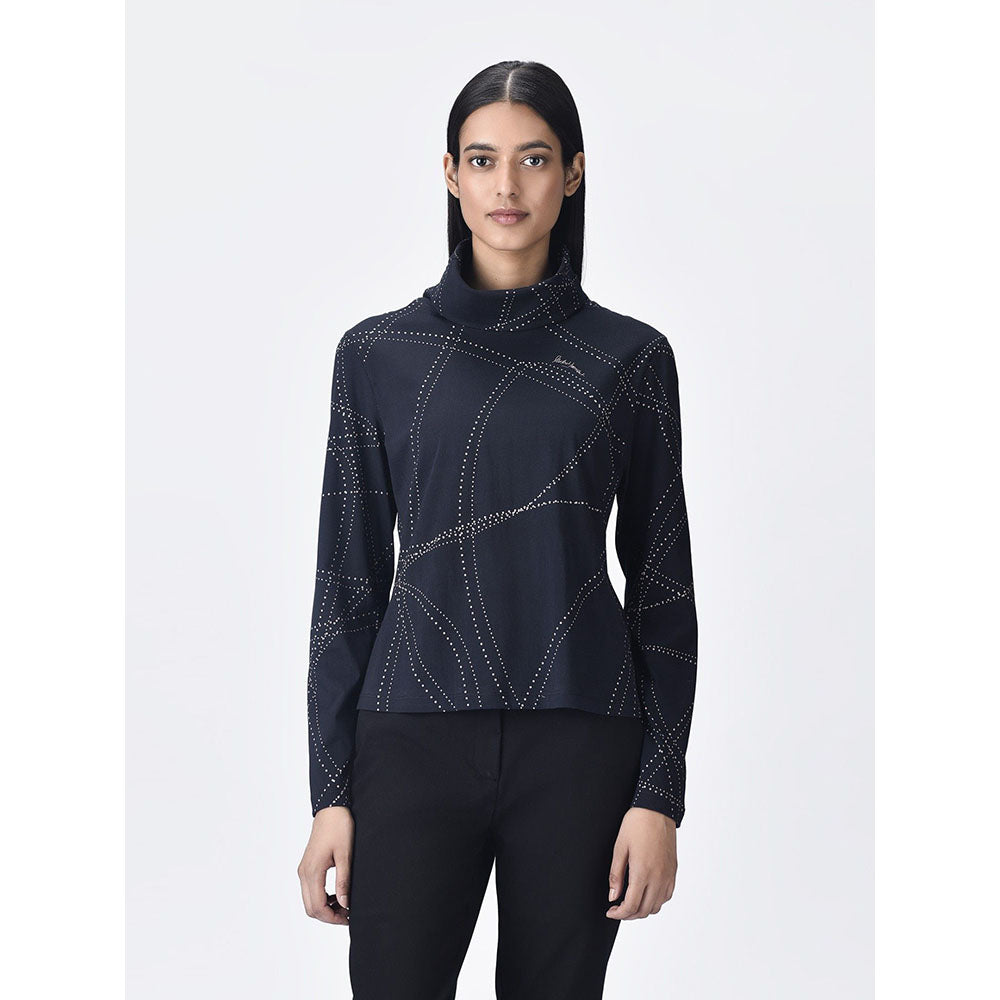 Genes Lecoanet Hemant Women High Neck Cotton Printed Top