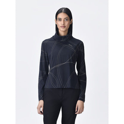 Genes Lecoanet Hemant Women High Neck Cotton Printed Top