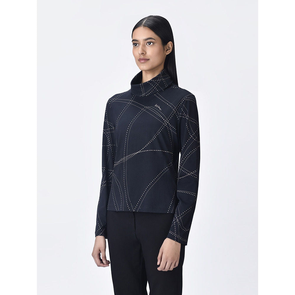 Genes Lecoanet Hemant Women High Neck Cotton Printed Top