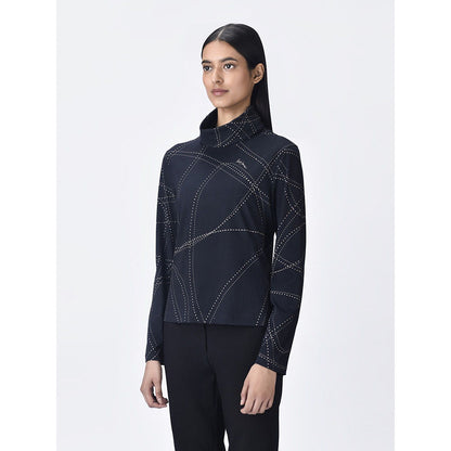 Genes Lecoanet Hemant Women High Neck Cotton Printed Top