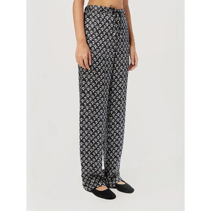 Genes Lecoanet Hemant Women Navy Blue Drawstring Printed Pant