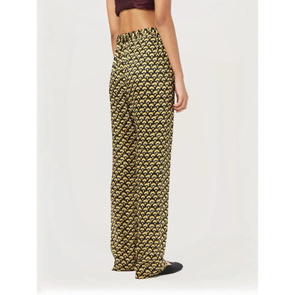 Genes Lecoanet Hemant Women Ochre Drawstring Printed Pant