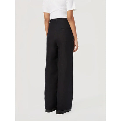 Genes Lecoanet Hemant Women Black Linen Mid Rise Pant