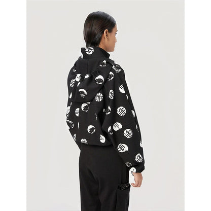 Genes Lecoanet Hemant Women'S Black Cotton Printed Casual Hoodie