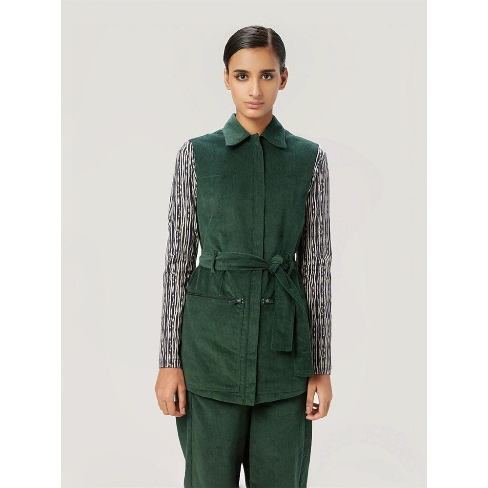 Genes Lecoanet Hemant Women'S Green Comfort Fit Casual Jacket (Set of 2)