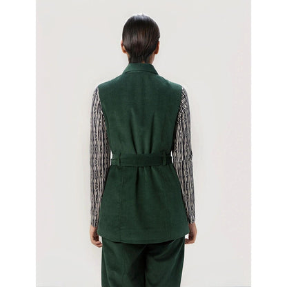 Genes Lecoanet Hemant Women'S Green Comfort Fit Casual Jacket (Set of 2)