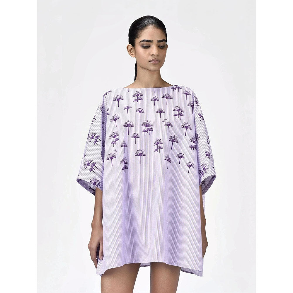 Genes Lecoanet Hemant Women's Purple Printed Mini Length Dress