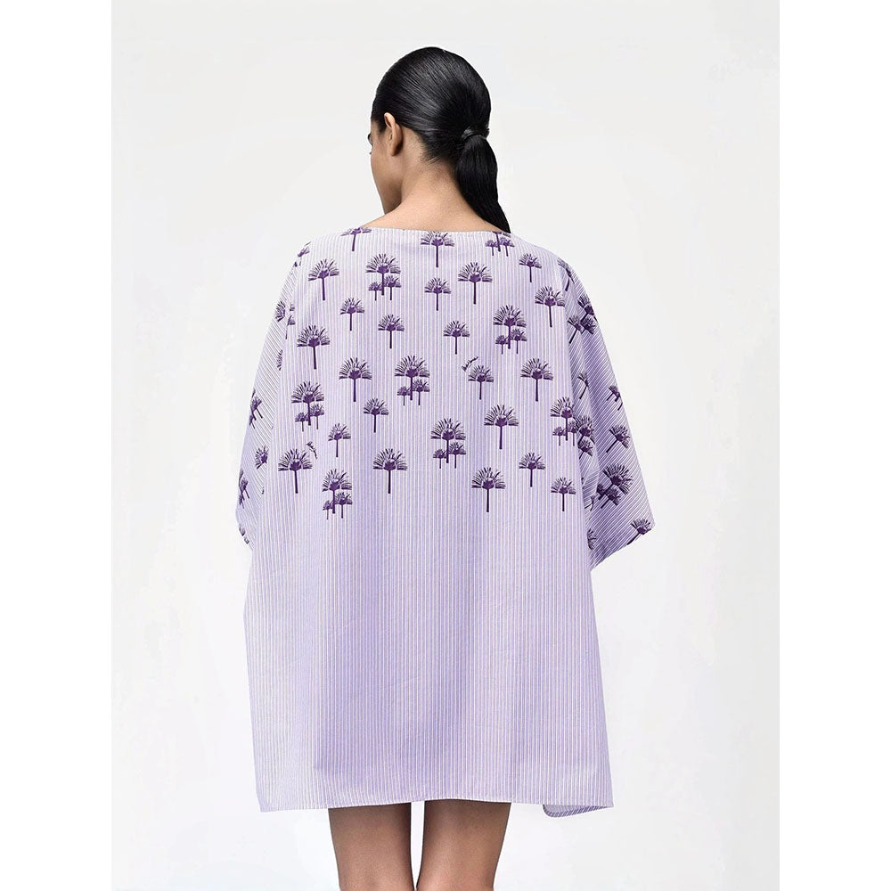 Genes Lecoanet Hemant Women's Purple Printed Mini Length Dress