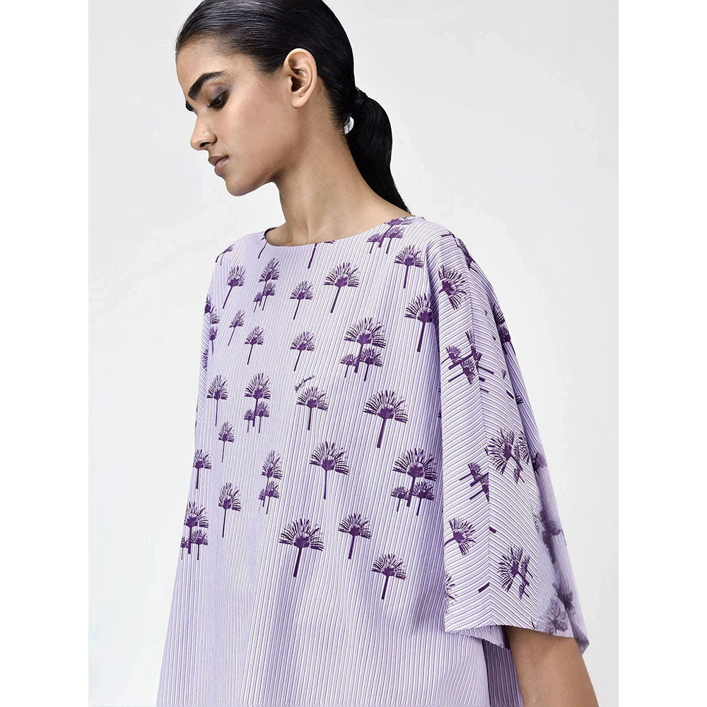 Genes Lecoanet Hemant Women's Purple Printed Mini Length Dress