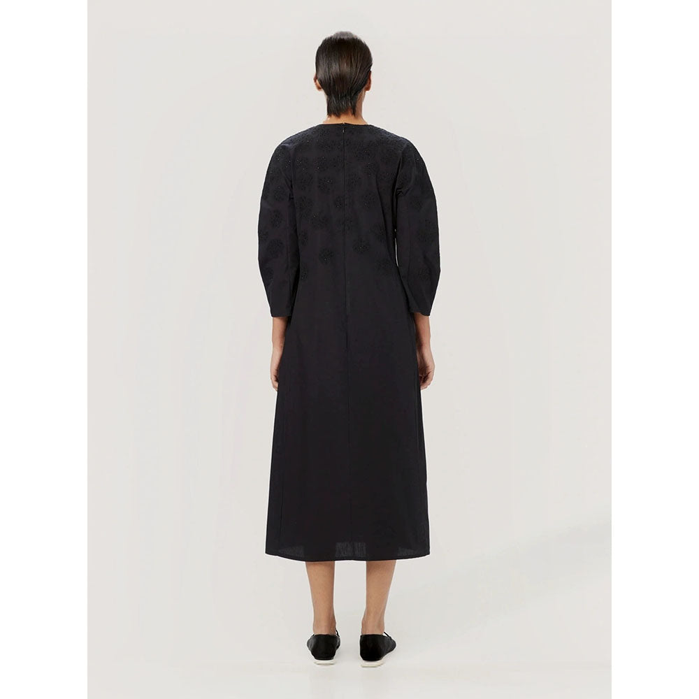 Genes Lecoanet Hemant Women's Black Sequined Midi Length Dress