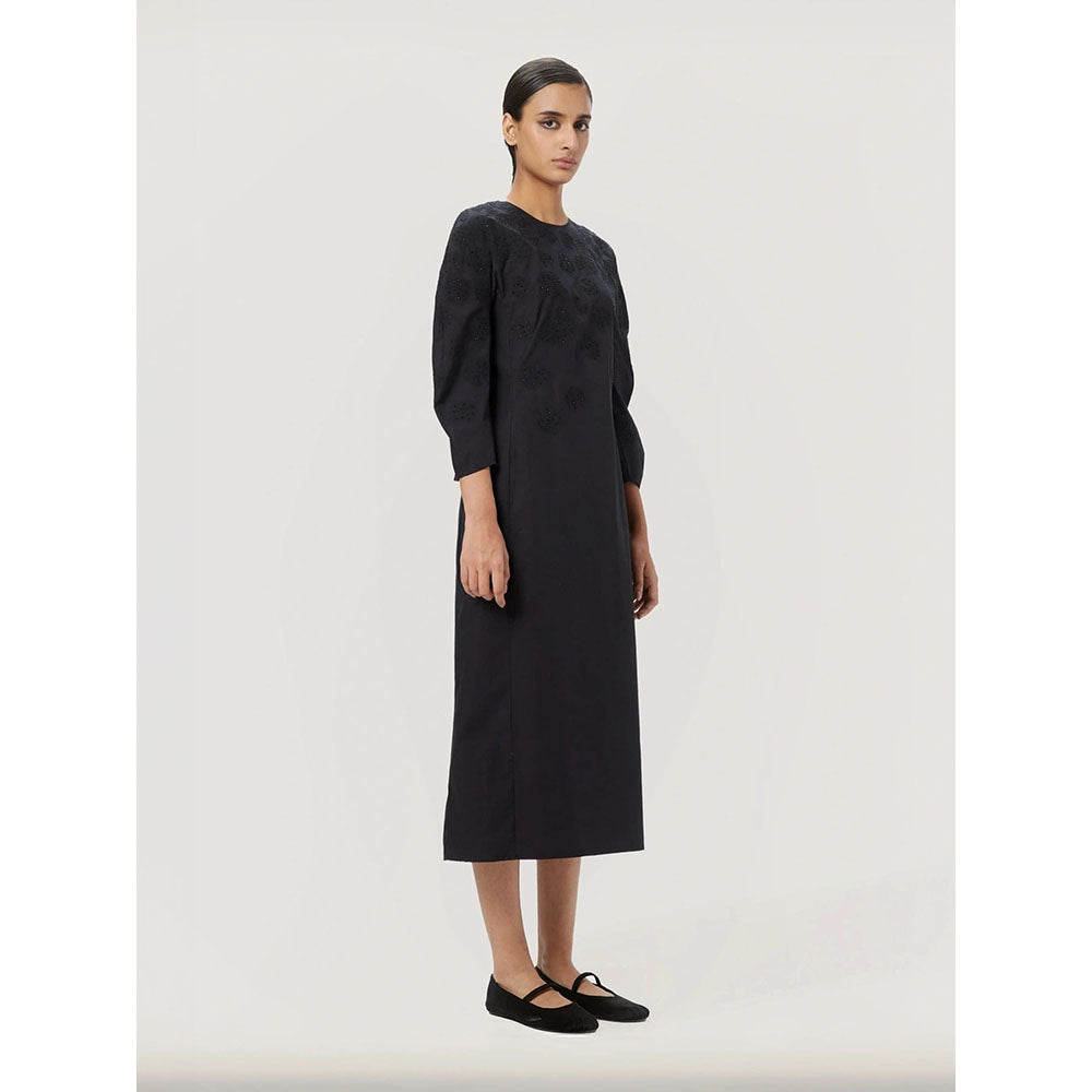 Genes Lecoanet Hemant Women's Black Sequined Midi Length Dress