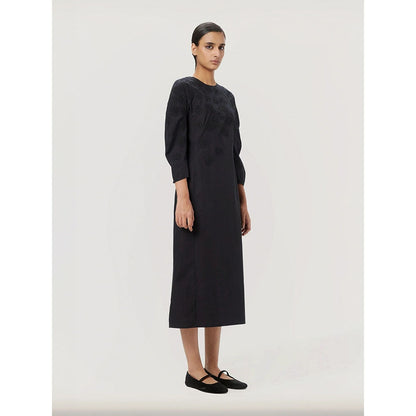 Genes Lecoanet Hemant Women's Black Sequined Midi Length Dress