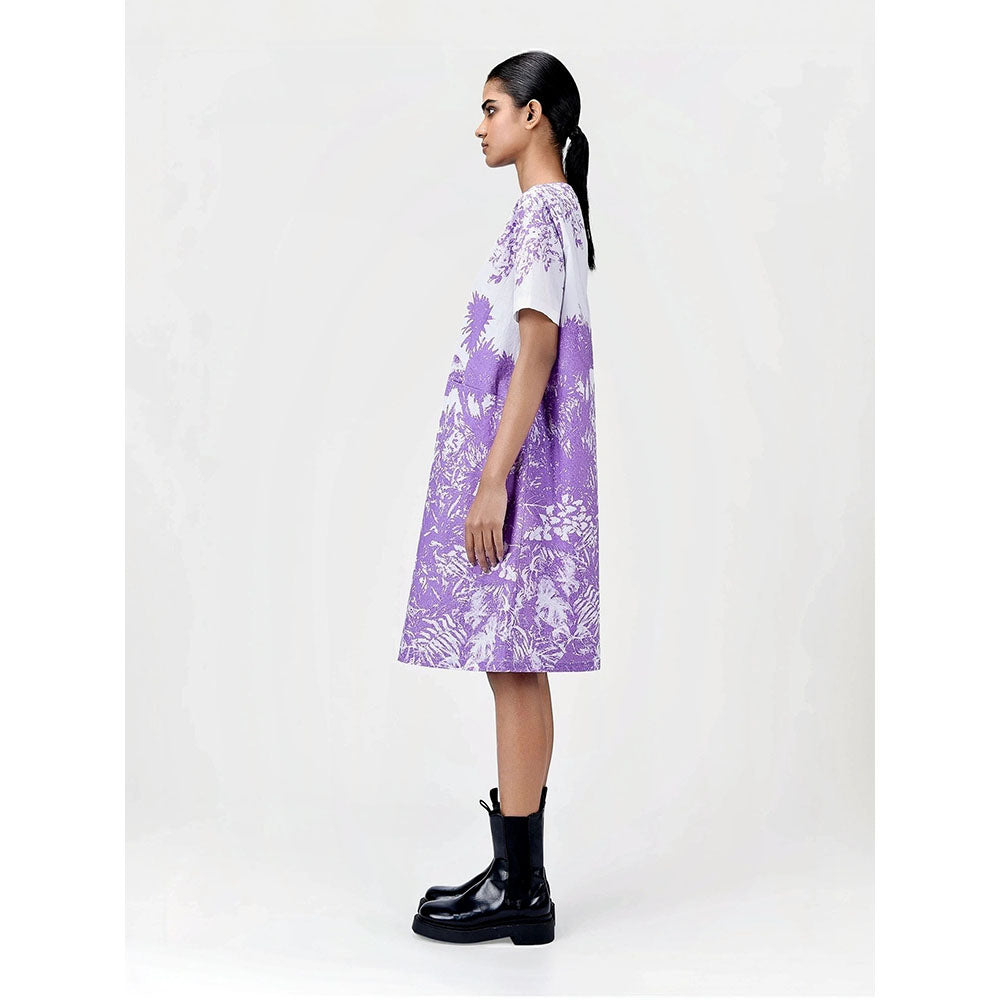 Genes Lecoanet Hemant Women's White Printed Knee Length Dress