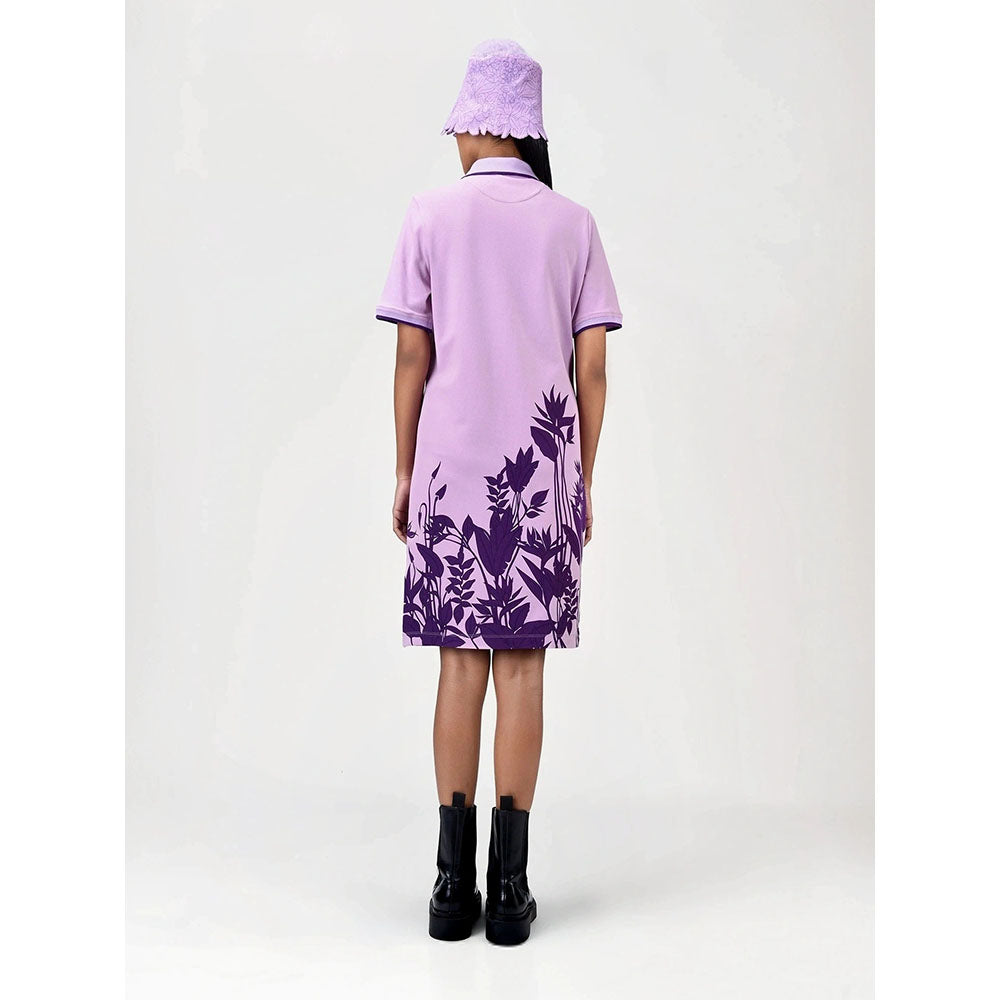 Genes Lecoanet Hemant Women's Purple Floral Knee Length Dress