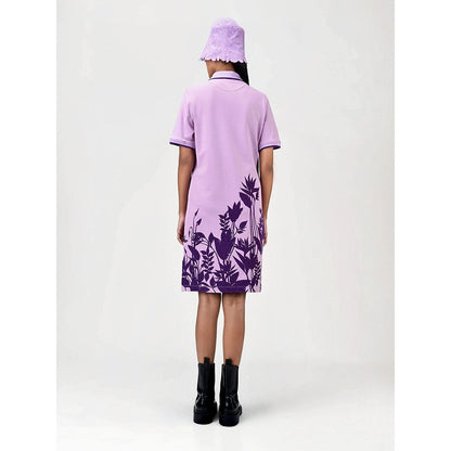 Genes Lecoanet Hemant Women's Purple Floral Knee Length Dress