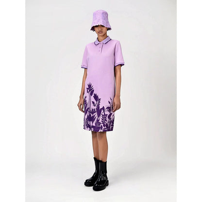 Genes Lecoanet Hemant Women's Purple Floral Knee Length Dress