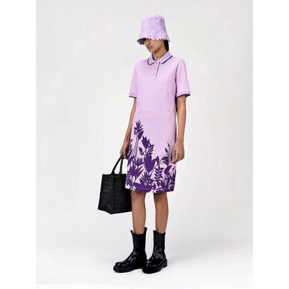 Genes Lecoanet Hemant Women's Purple Floral Knee Length Dress